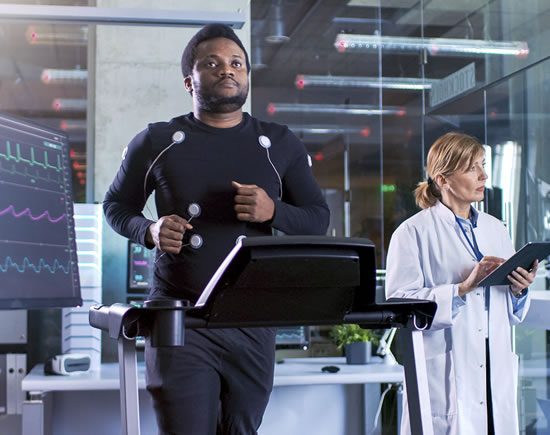 Man on treadmill with dr